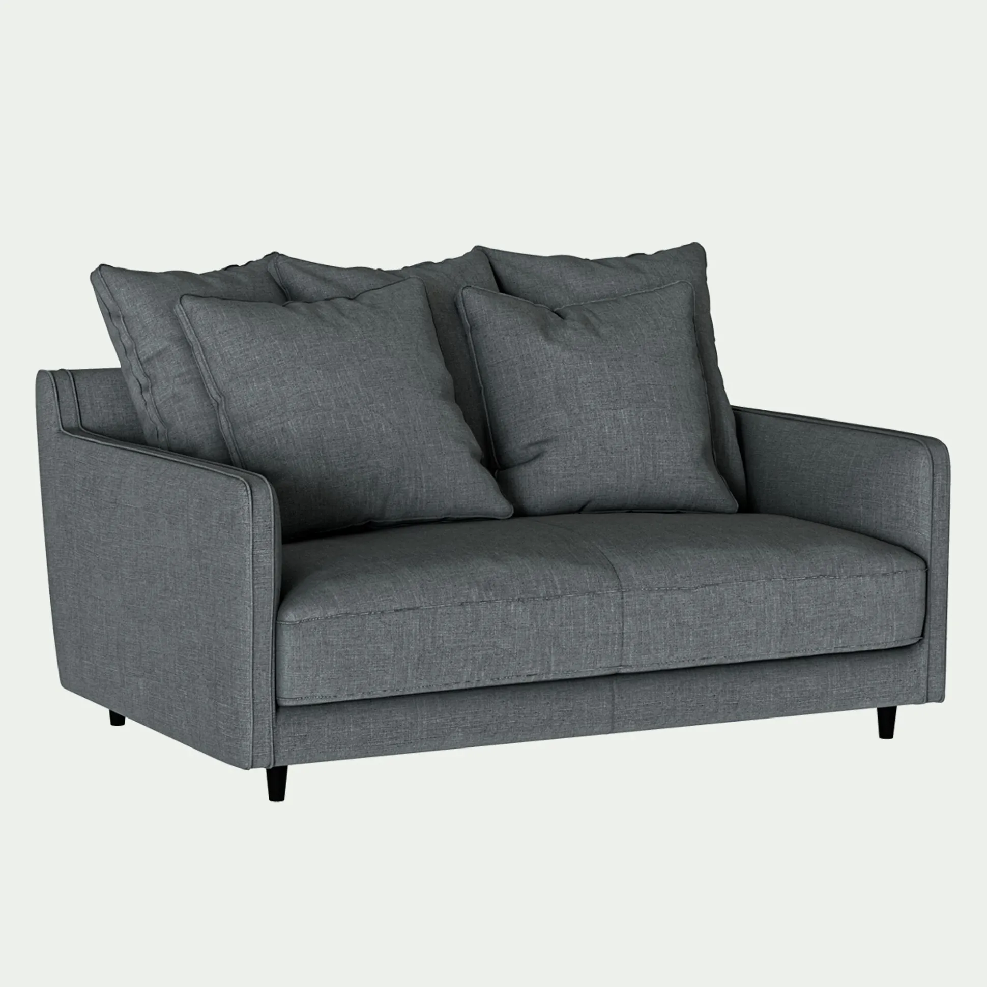 Canapé 2 places convertible matelas Bultex tissu mixte - gris ardoise