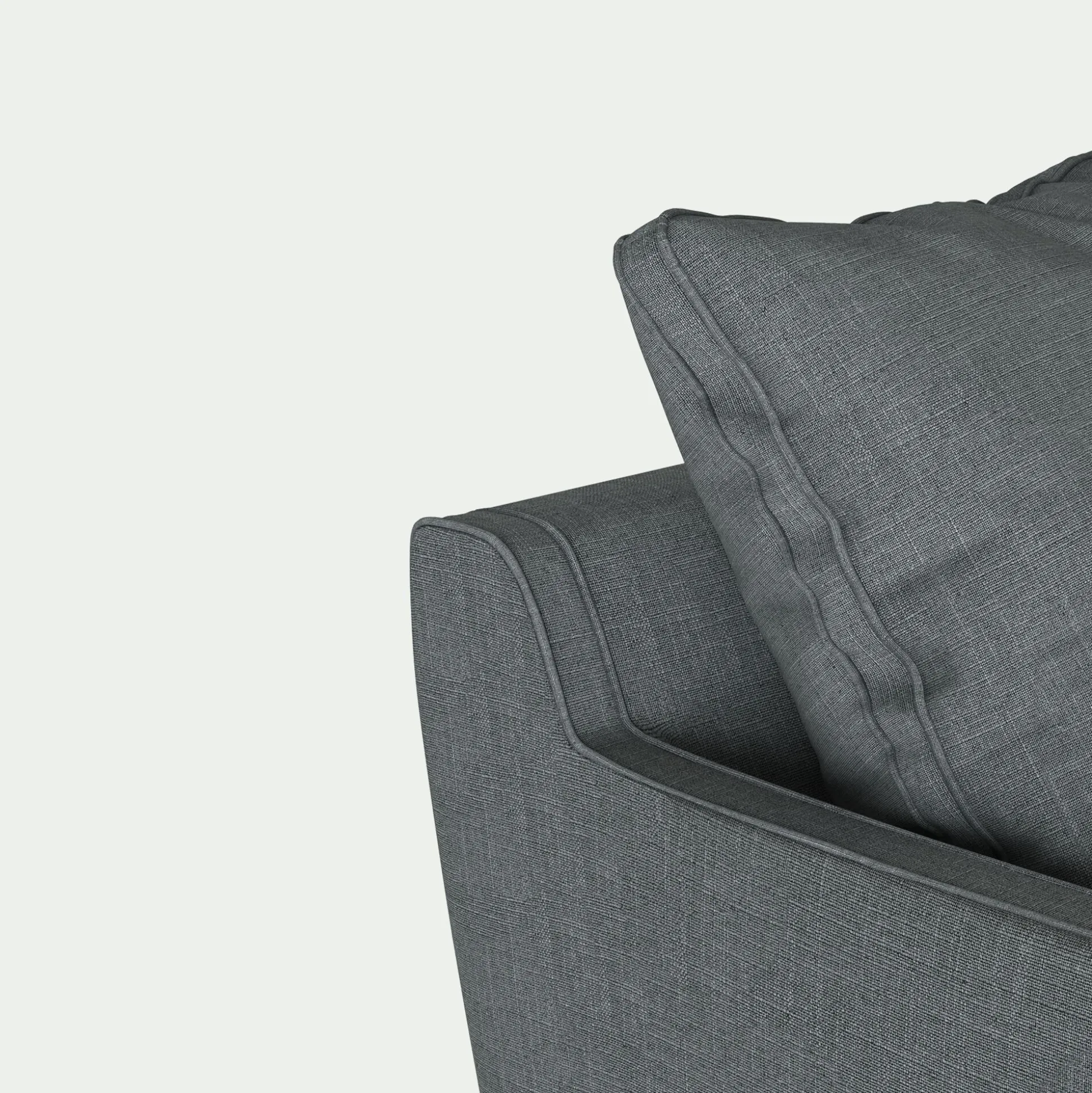 Canapé 2 places convertible matelas Bultex tissu mixte - gris ardoise