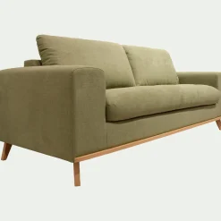 Canapé 3 places convertible en tissu Cosmo - vert kaki