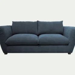 Canapé 3 places convertible en tissu Nature - bleu