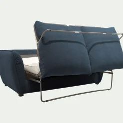 Canapé 3 places convertible en tissu Nature - bleu