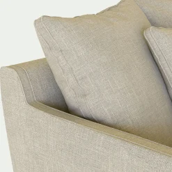 Canapé 2 places convertible tissu mixte - beige alpilles