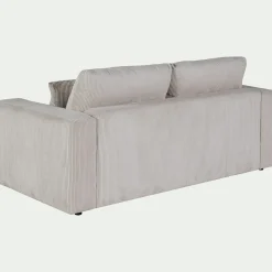 Canapé 3 places convertible en velours côtelé - beige roucas