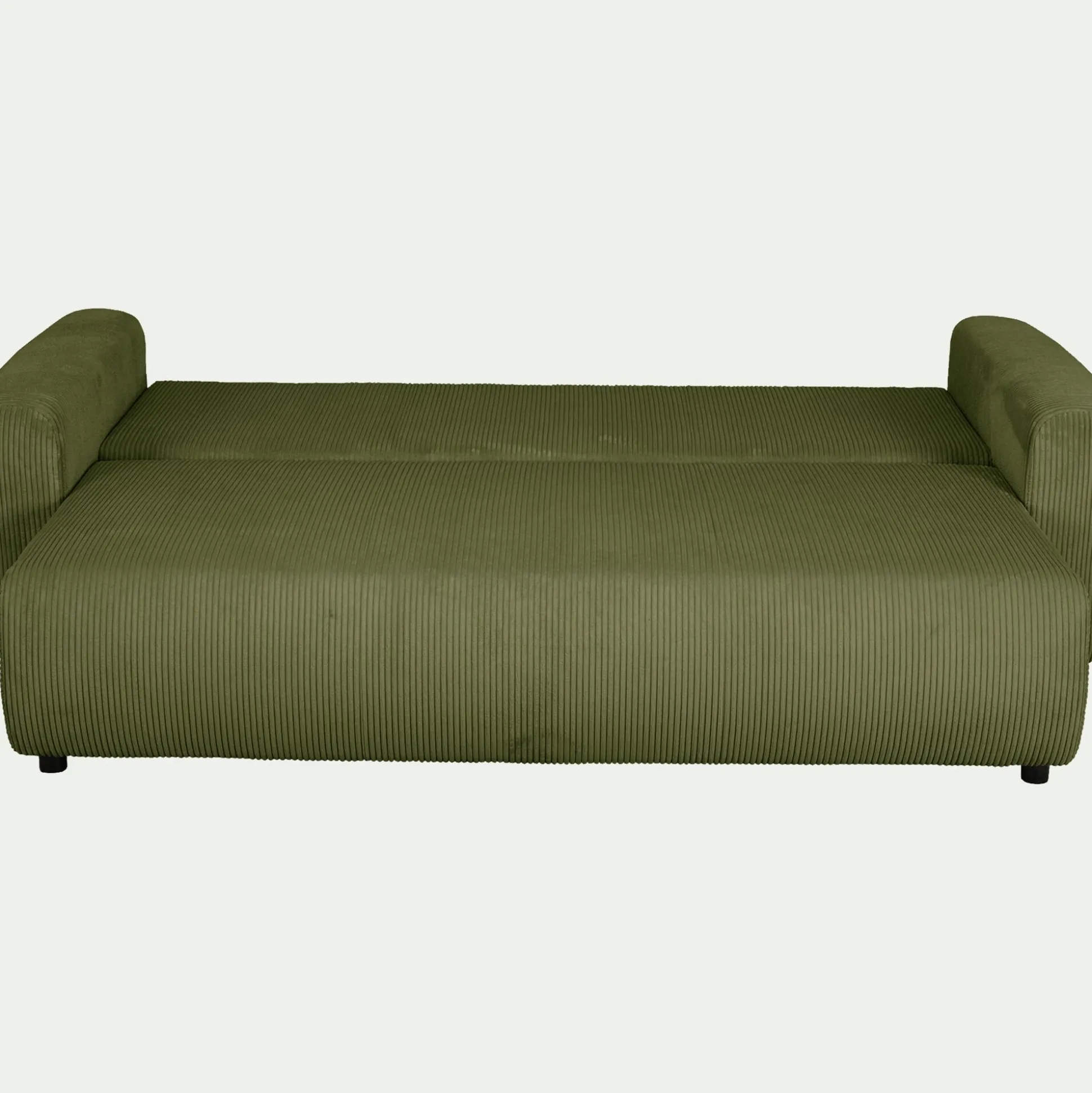 Canapé 4 places convertible en velours côtelé - vert cèdre