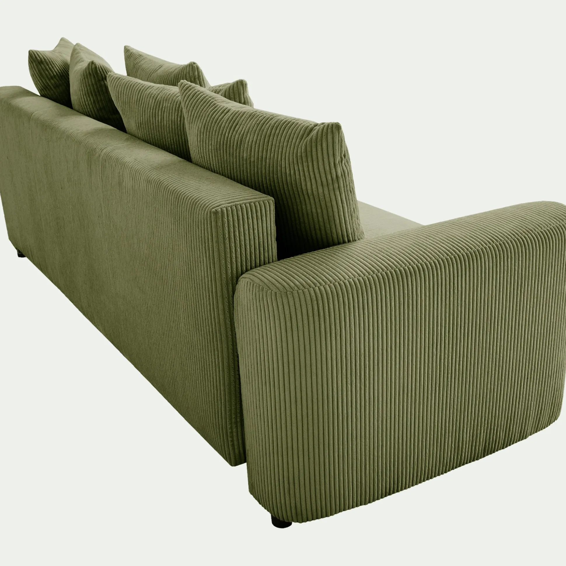 Canapé 4 places convertible en velours côtelé - vert cèdre