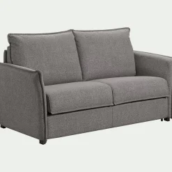 Canapé 4 places convertible en tissu Sogno avec matelas densité 35kg/m3 - gris anthracite
