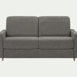 Canapé 3 places convertible en tissu matelas densité 35kg/m3 - gris anthracite