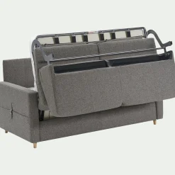 Canapé 3 places convertible en tissu matelas densité 35kg/m3 - gris anthracite