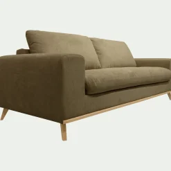 Canapé 4 places convertible en tissu Crown - vert cèdre