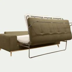 Canapé 4 places convertible en tissu Crown - vert cèdre