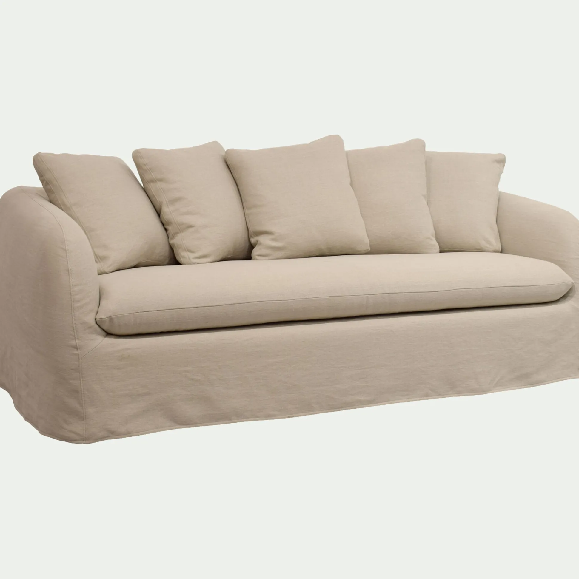 Canapé 3 places convertible en lin - beige alpilles