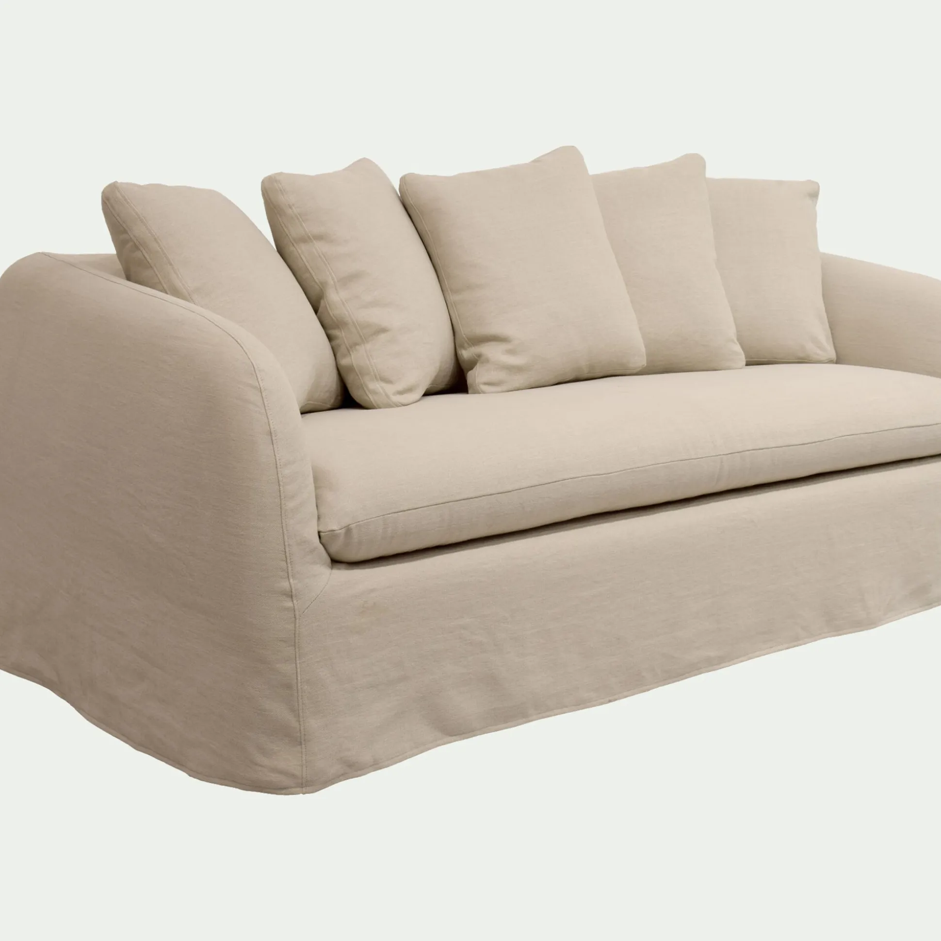 Canapé 3 places convertible en lin - beige alpilles