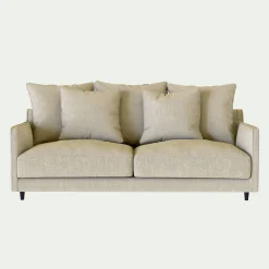 Canapé 3 places convertible tissu mixte - beige alpilles