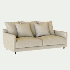 Canapé 3 places convertible tissu mixte - beige alpilles