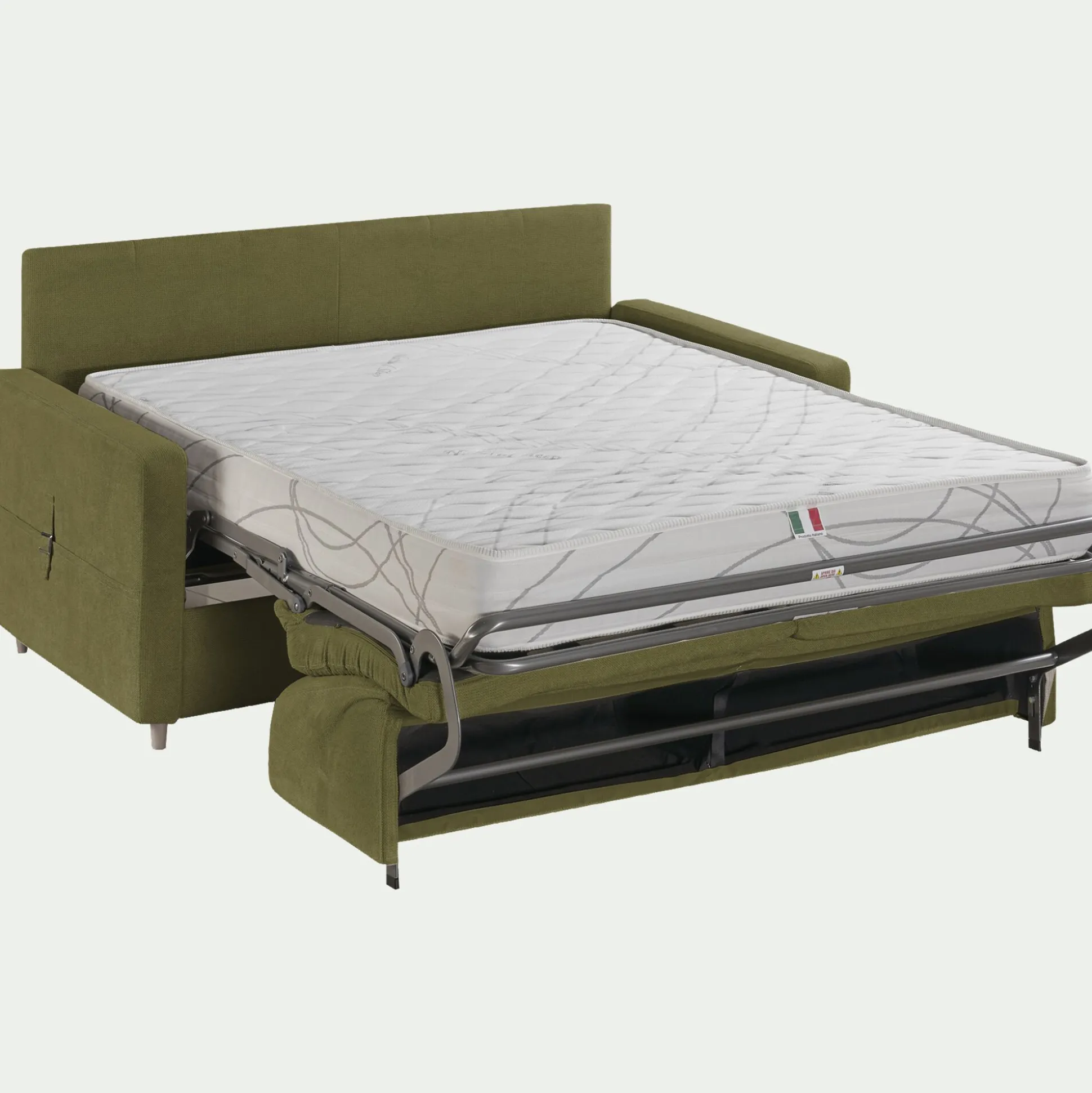 Canapé 4 places convertible en tissu Sogno densité 35kg/m3 - vert cèdre
