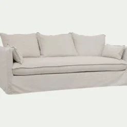 Canapé 4 places convertible en tissu wind - beige alpilles