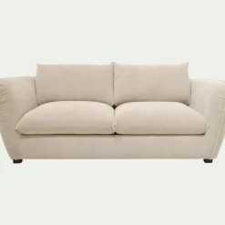 Canapé 3 places convertible en tissu Nature - blanc écru