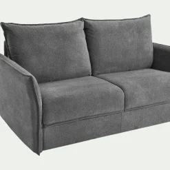 Canapé 3 places convertible en tissu avec matelas densité 25kg/m3 - gris restanque