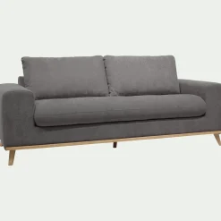 Canapé 3 places convertible en tissu Storm - gris moyen