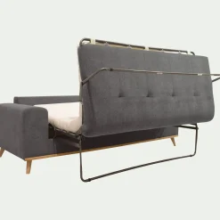 Canapé 3 places convertible en tissu Storm - gris moyen