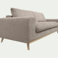 Canapé 3 places convertible en tissu storm - taupe