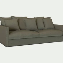 Canapé 4 places convertible en tissu - vert cèdre