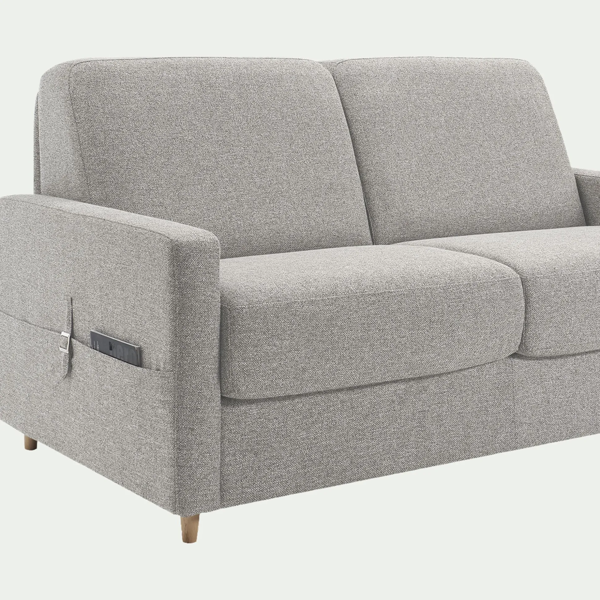 Canapé 4 places convertible en tissu matelas densité 25kg/m3 - gris borie