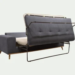 Canapé 3 places convertible en tissu Cosmo - gris anthracite