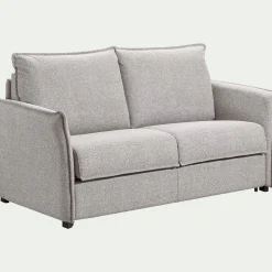 Canapé 4 places convertible en tissu Sogno avec matelas densité 35kg/m3 - gris borie
