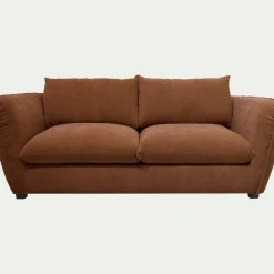 Canapé 3 places convertible en tissu Nature - brun rustrel