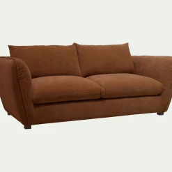 Canapé 3 places convertible en tissu Nature - brun rustrel