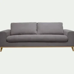 Canapé 4 places convertible en tissu Crown - gris restanque