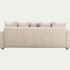 Canapé 4 places convertible en velours côtelé - beige roucas