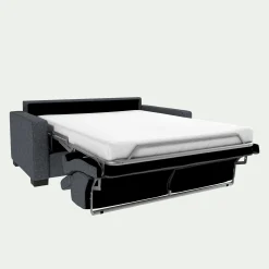 Canapé 2 places convertible en tissu pop avec accoudoirs 15cm - gris anthracite