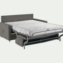 Canapé 4 places convertible en tissu matelas densité 25kg/m3 - gris anthracite