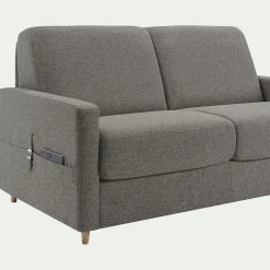 Canapé 4 places convertible en tissu matelas densité 25kg/m3 - gris anthracite