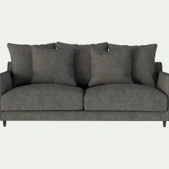 Canapé 3 places droit convertible matelas Bultex tissu joint - gris restanque