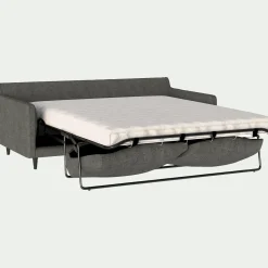 Canapé 3 places droit convertible matelas Bultex tissu joint - gris restanque