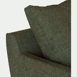 Canapé 3 places droit convertible matelas Bultex tissu joint - vert cedre