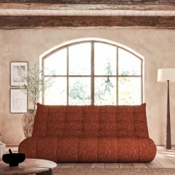 Canapé 4 places en tissu chenille - brun rustrel