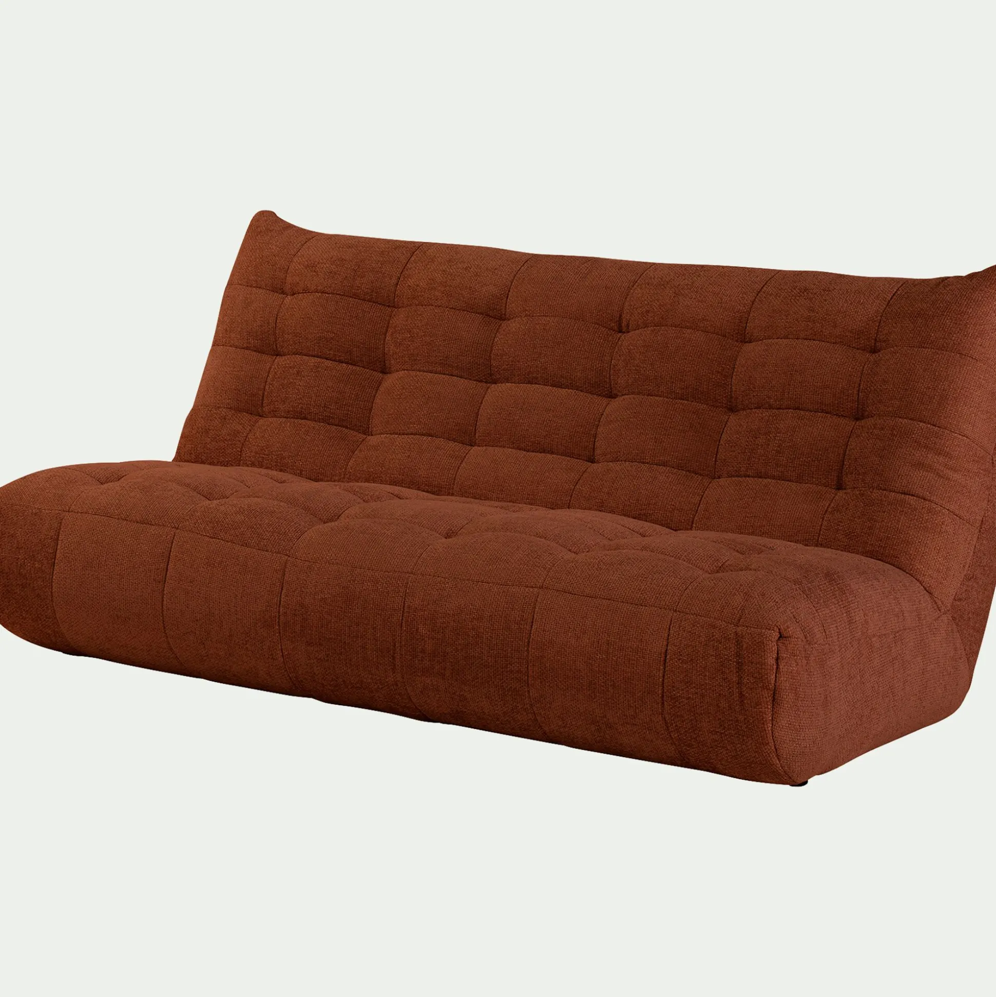 Canapé 4 places en tissu chenille - brun rustrel