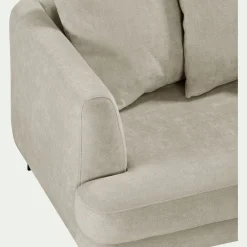 Canapé 5 places fixe droit en tissu cannes - beige roucas