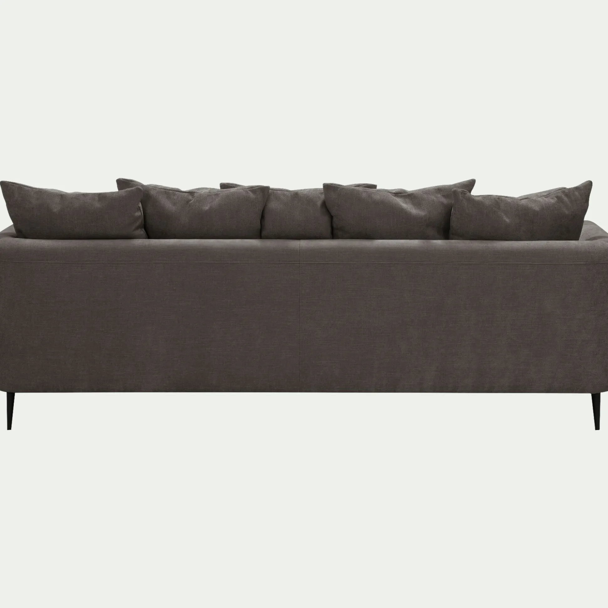 Canapé 5 places fixe droit en tissu cannes - marron