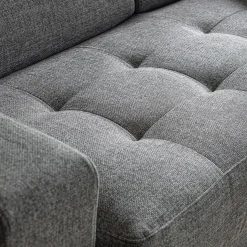 Canapé 3 places fixe en pop avec accoudoirs 20cm - gris