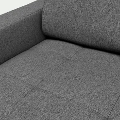 Canapé 3 places fixe en pop avec accoudoirs 20cm - gris