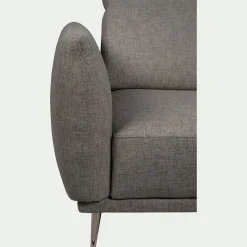 Canapé 2 places fixe en tissu avec fonction avance-recul - gris restanque