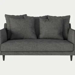 Canapé 2 places fixe en tissu joint - gris restanque