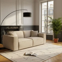 Canapé 3 places fixe en tissu Genesis - beige