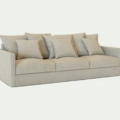 Canapé 5 places fixe en tissu - beige alpilles