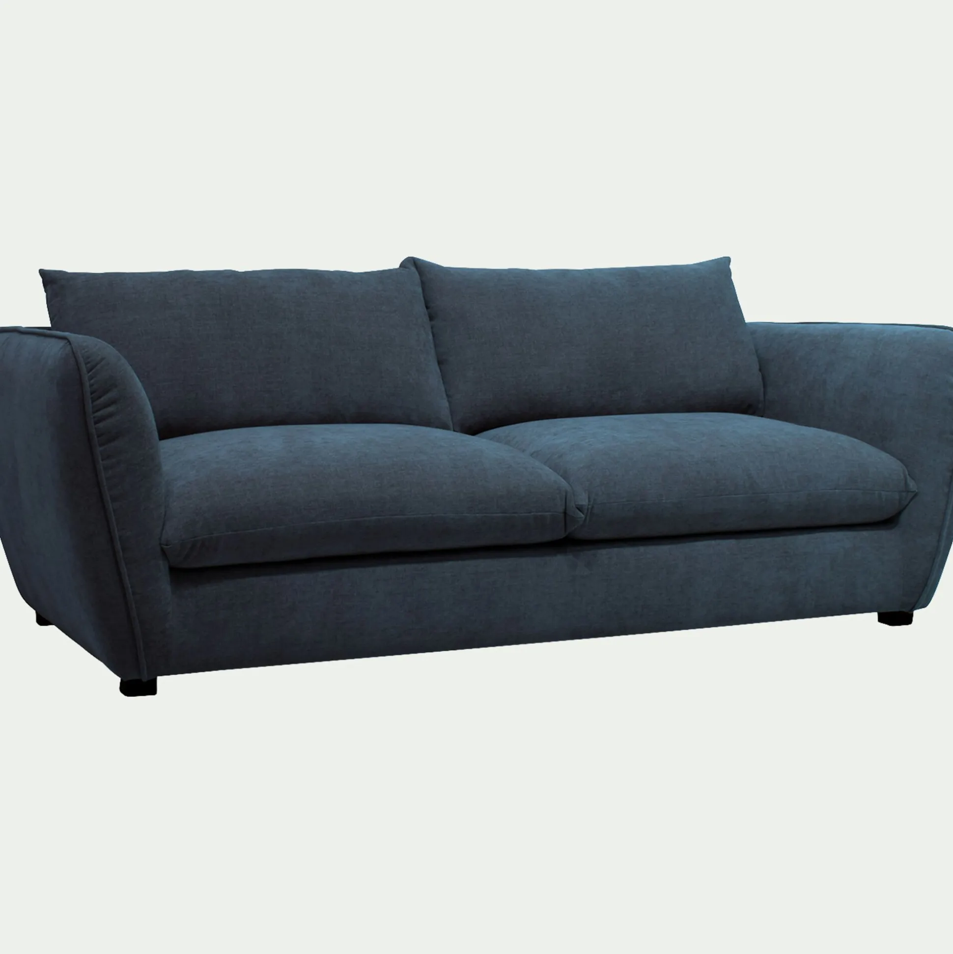 Canapé 4 places fixe en tissu Nature - bleu